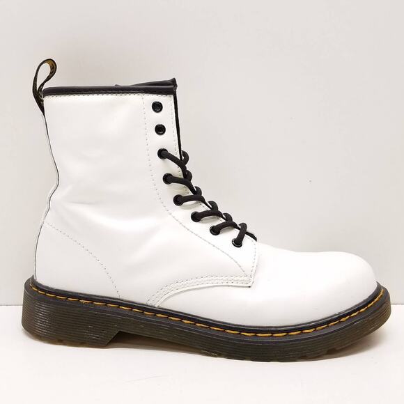 Dr. Martens 1460 Y White Leather 8-Eye Youth/Big Kid's Boots US 5/Womens 6 EU 37 - Picture 1 of 8